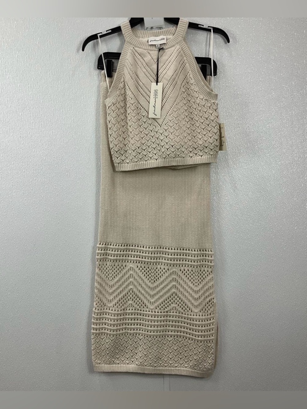 Freshman Cream Knit Two-Piece Skirt Set